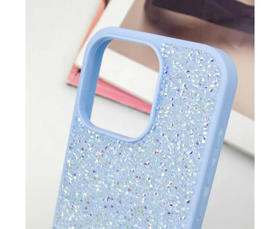 TPU чехол Bling World Rock Diamond для Apple iPhone 16 Pro (6.3") Голубой