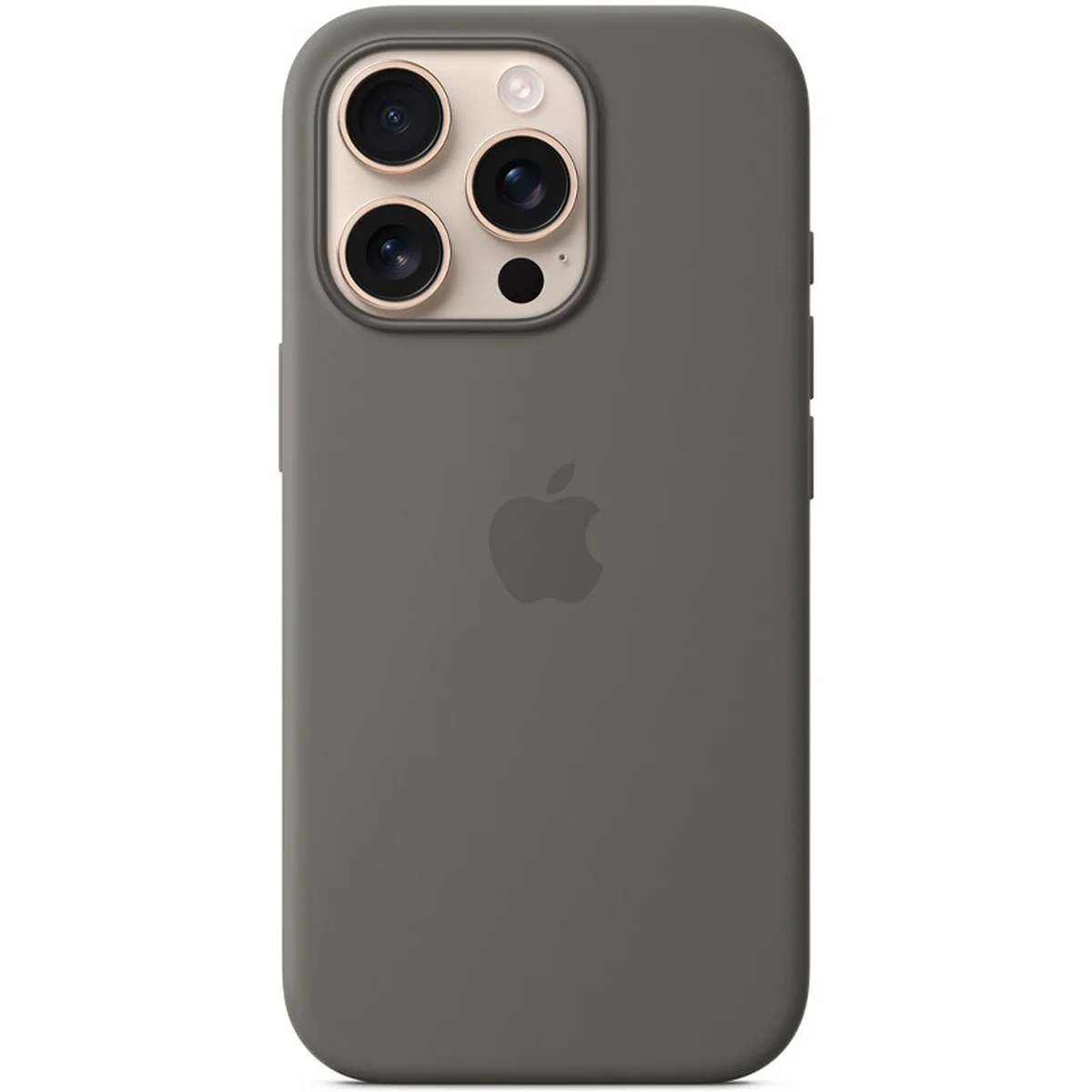 Чохол Silicone case (AAA) with Magsafe and Animation (button) для Apple iPhone 16 Pro (6.3") Stone Grey