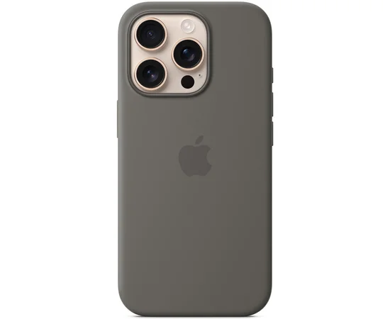 Чехол Silicone case (AAA) with Magsafe and Animation (button) для Apple iPhone 16 Pro (6.3") Stone Grey