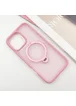 TPU+PC чехол Metal Buttons with MagSafe Colorful HQ Ring для Apple iPhone 16 Pro (6.3") Pink