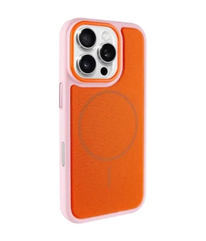 Чехол PC TechWoven Hybrid with MagSafe для Apple iPhone 16 Pro (6.3") Pink / Orange