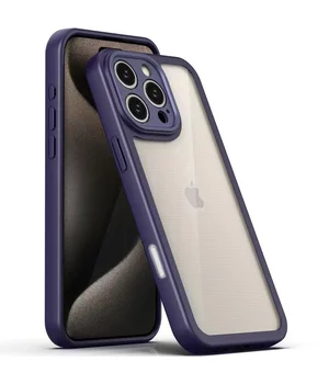 TPU чохол Transparent + Colour 1,5mm для Apple iPhone 16 Pro (6.3") Purple