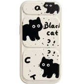 Чехол TPU Panel Stand для Apple iPhone 16 Pro (6.3") Black Cat