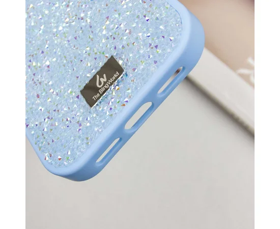 TPU чехол Bling World Rock Diamond для Apple iPhone 16 Pro (6.3") Голубой