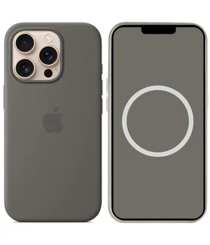 Чехол Silicone case (AAA) full with Magsafe and Animation для Apple iPhone 16 Pro (6.3") Stone Grey