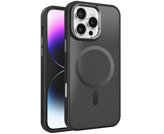 Чохол TPU+PC Carbon Mirage with MagSafe для Apple iPhone 16 Pro (6.3") Black