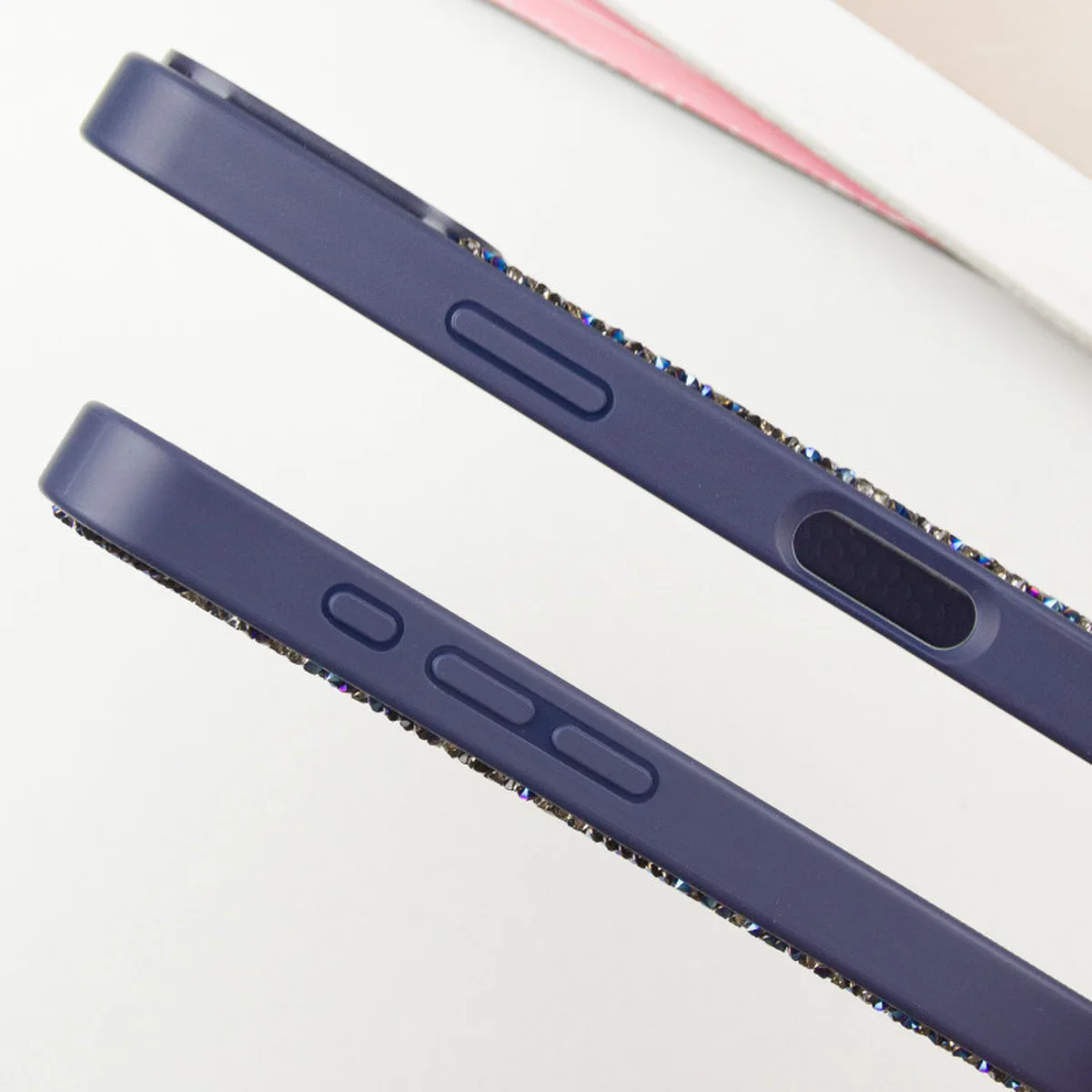 TPU чехол Bling World Rock Diamond with MagSafe для Apple iPhone 16 Pro (6.3") Navy Blue