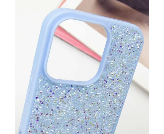 TPU чехол Bling World Rock Diamond для Apple iPhone 16 Pro (6.3") Голубой