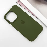 Чохол Silicone Case Full Protective (AA) для Apple iPhone 16 Pro (6.3") Зелений / Dark Olive