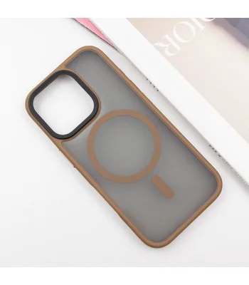 TPU+PC чохол Metal Buttons with MagSafe для Apple iPhone 16 Pro (6.3") Золотий