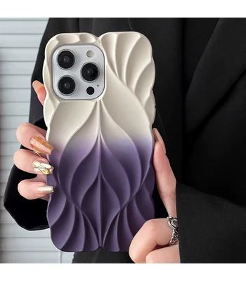 TPU чехол Leaf для Apple iPhone 16 Pro (6.3") White / Purple