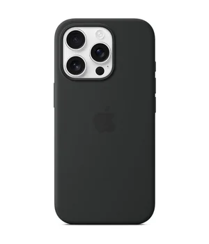 Чохол Silicone case (AAA) with Magsafe and Animation (button) для Apple iPhone 16 Pro (6.3") Black
