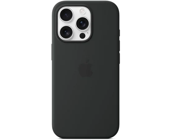 Чехол Silicone case (AAA) with Magsafe and Animation (button) для Apple iPhone 16 Pro (6.3") Black