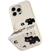 Чехол TPU Panel Stand для Apple iPhone 16 Pro (6.3") Black Cat