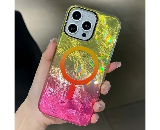 Чехол TPU Shiny Mountain (MagFit) для Apple iPhone 16 Pro (6.3") Yellow / Pink