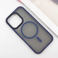 TPU+PC чехол Metal Buttons with MagSafe для Apple iPhone 16 Pro (6.3") Синий