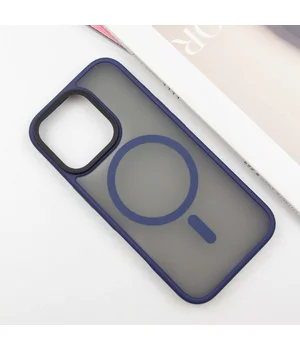 TPU+PC чохол Metal Buttons with MagSafe для Apple iPhone 16 Pro (6.3") Синій