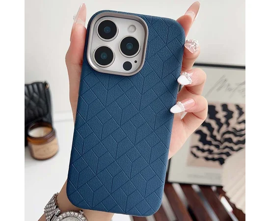 Кожаный чехол Carved with MagSafe для Apple iPhone 16 Pro (6.3") Blue