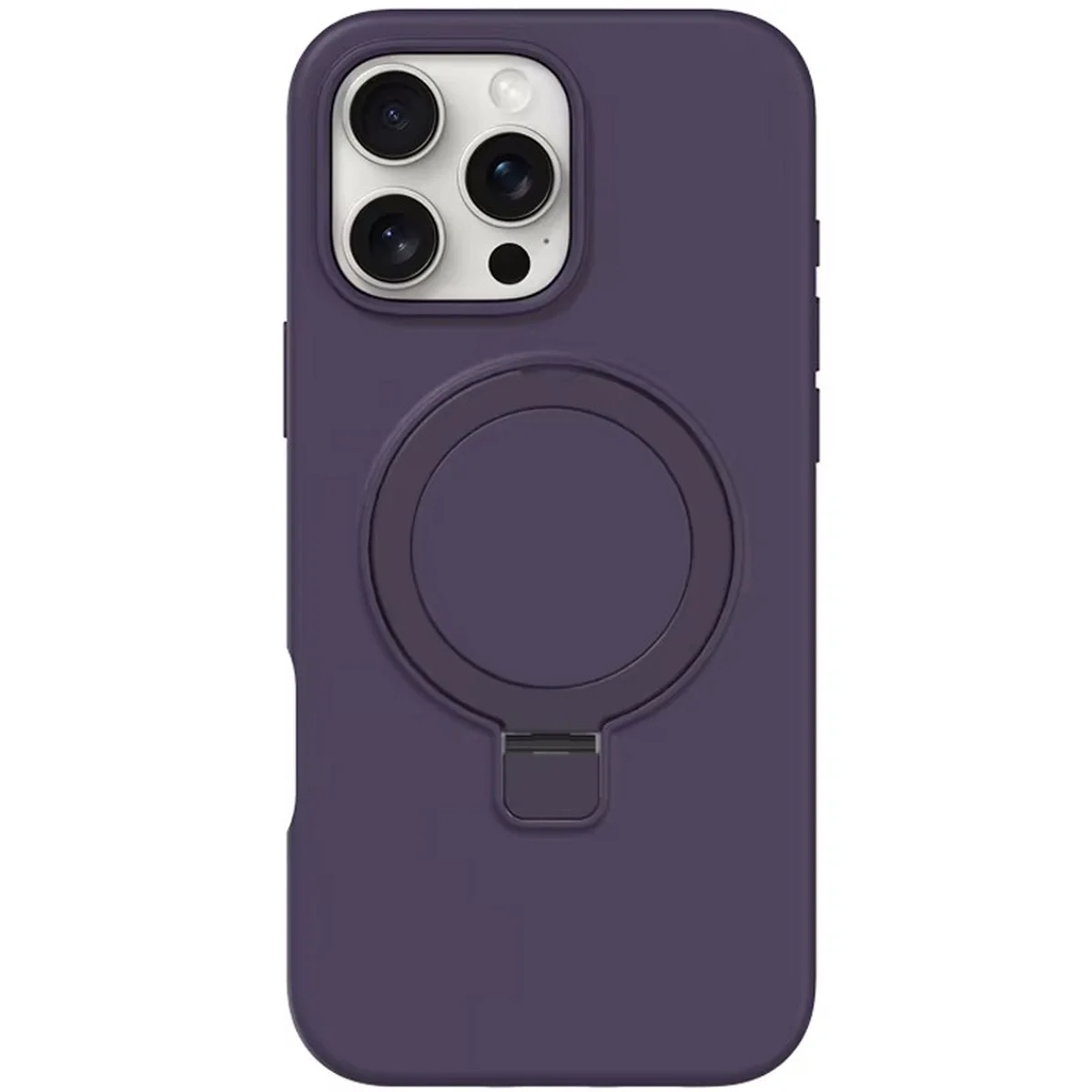 Чехол Silicone Case Full Protective NO LOGO with Ring для Apple iPhone 16 Pro (6.3") Purple