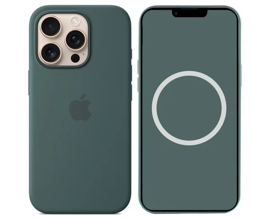 Чохол Silicone case (AAA) з Magsafe and Animation (button) для Apple iPhone 16 Pro (6.3") Lake Green