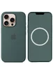 Чохол Silicone case (AAA) з Magsafe and Animation (button) для Apple iPhone 16 Pro (6.3") Lake Green