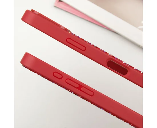 TPU чехол Bling World Rock Diamond with MagSafe для Apple iPhone 16 Pro (6.3") Red