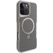 TPU+PC чехол Metal Buttons with MagSafe Carbon Ring для Apple iPhone 16 Pro (6.3") Серый
