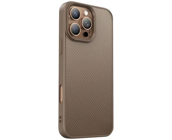 TPU чохол Carbon Protective with Magsafe для Apple iPhone 16 Pro (6.3") Coffee