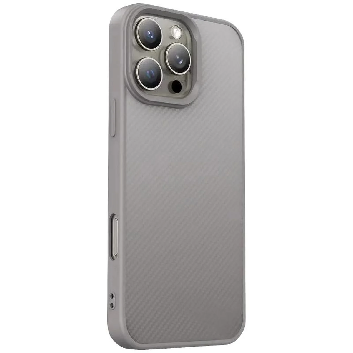 TPU чехол Carbon Protective with Magsafe для Apple iPhone 16 Pro (6.3") Grey