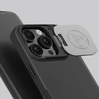 Кожаный чехол-книжка Nillkin Qin Prop Plain Camshield для Apple iPhone 16 Pro (6.3") Classic Black