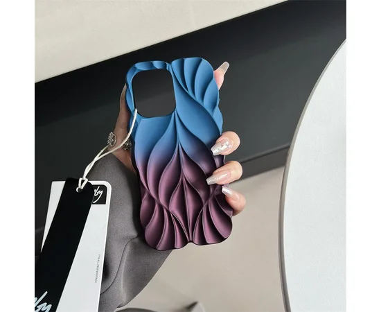 TPU чехол Leaf для Apple iPhone 16 Pro (6.3") Navy Blue / Plum