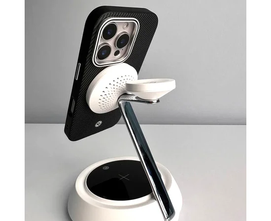 Чехол PC+Leather SGP with MagSafe для Apple iPhone 16 Pro (6.3") Carbon