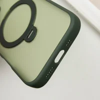 TPU+PC чехол Metal Buttons with MagSafe Colorful HQ Ring для Apple iPhone 16 Pro (6.3") Green