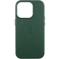 Кожаный чехол Leather Case (AAA) with MagSafe and Animation для Apple iPhone 16 Pro (6.3") Green