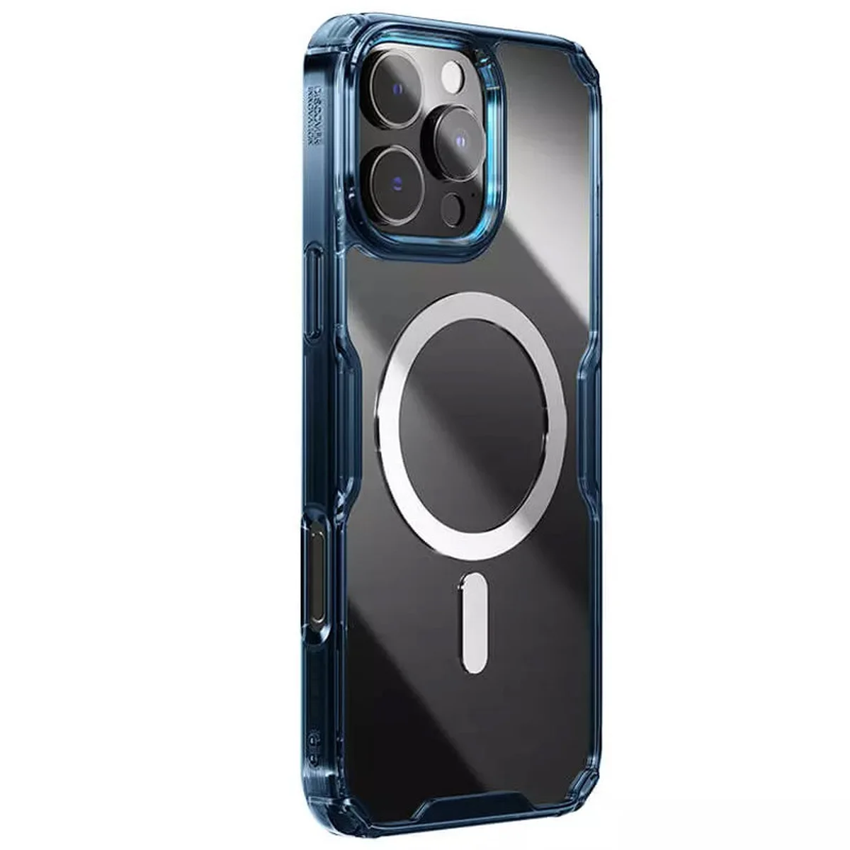 TPU чехол Nillkin Nature Pro Magnetic для Apple iPhone 16 Pro (6.3") Синий (прозрачный)