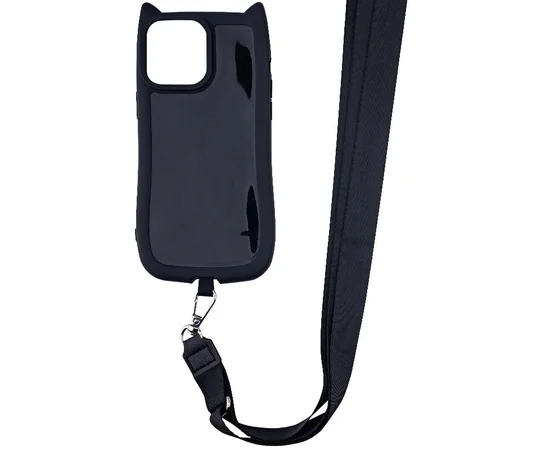 Чохол TPU GETMAN Cat with straps для Apple iPhone 16 Pro (6.3") Black