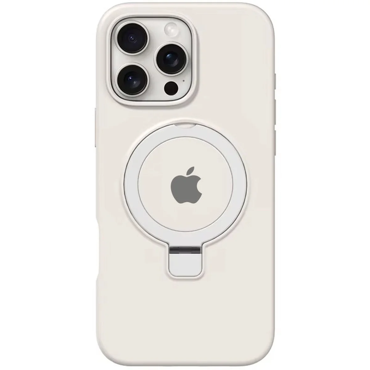 Чехол Silicone Case Full Protective with Ring для Apple iPhone 16 Pro (6.3") White