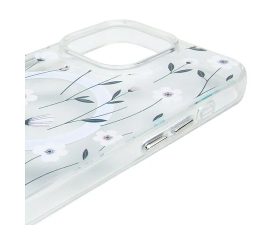 TPU+PC чохол Clear Garden with MagSafe для Apple iPhone 16 Pro (6.3") Cherry Petal