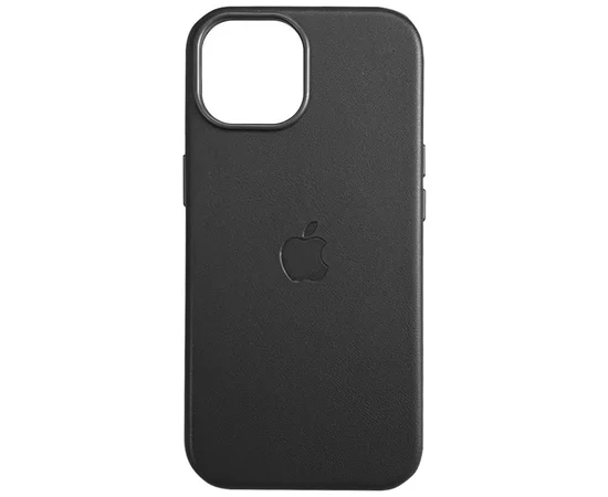 Кожаный чехол Leather Case (AAA) with MagSafe and Animation для Apple iPhone 16 Pro (6.3") Black