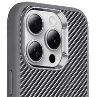 Чехол TPU+PC Carbon with MagSafe для Apple iPhone 16 Pro (6.3") Grey