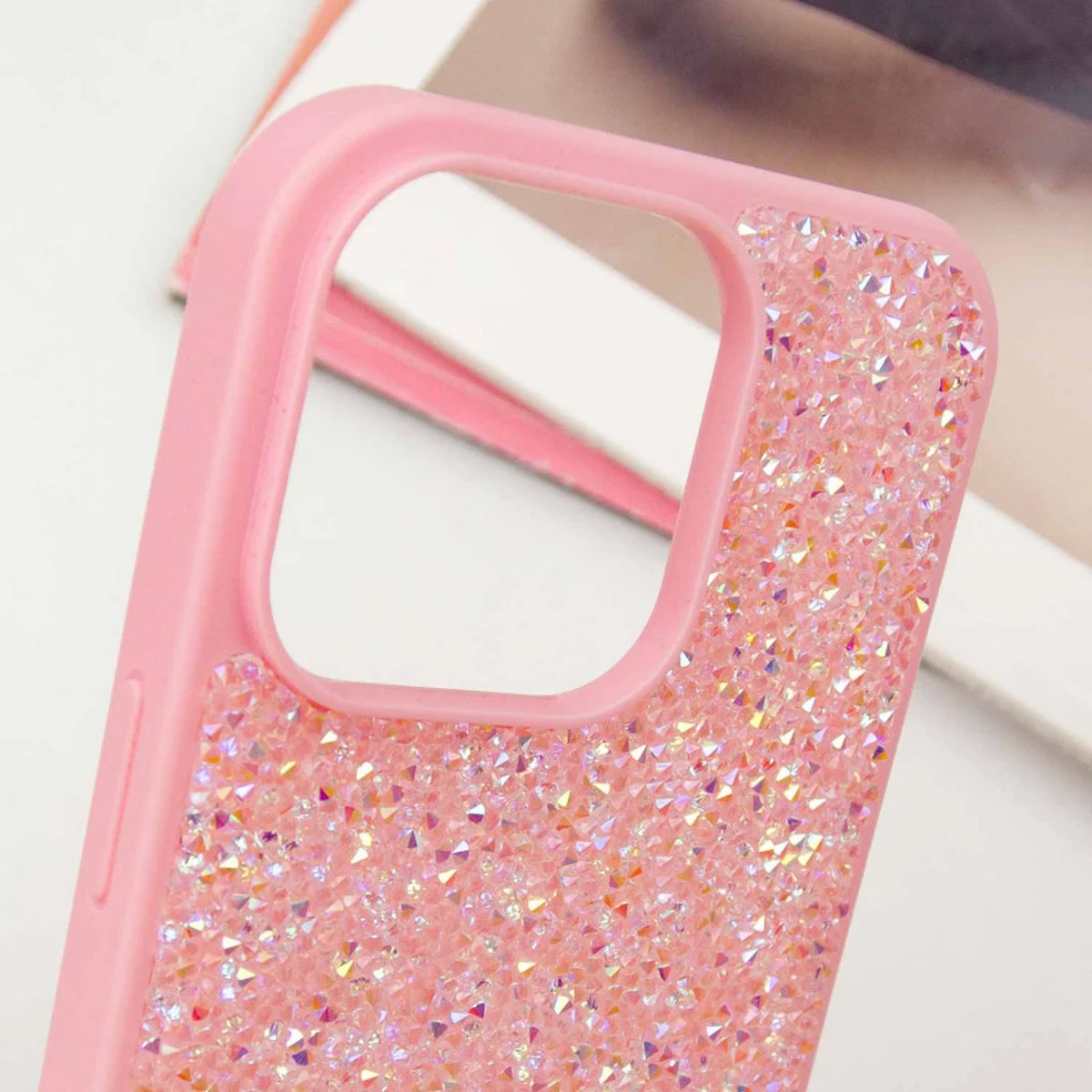 TPU чехол Bling World Rock Diamond для Apple iPhone 16 Pro (6.3") Розовый