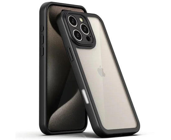 TPU чохол Transparent + Colour 1,5mm для Apple iPhone 16 Pro (6.3") Black