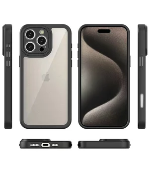 TPU чохол Transparent + Colour 1,5mm для Apple iPhone 16 Pro (6.3") Black