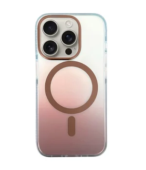 Чехол TPU+PC Shadow with MagSafe для Apple iPhone 16 Pro (6.3") Rose Gold