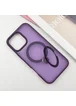 TPU+PC чехол Metal Buttons with MagSafe Colorful HQ Ring для Apple iPhone 16 Pro (6.3") Purple