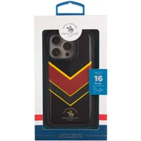 Кожаный чехол Polo Santa Barbara Barton для Apple iPhone 16 Pro (6.3") Black / Yellow