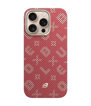 TPU+PC чехол Blueo Gilded Tactile Woven with MagSafe для Apple iPhone 16 Pro (6.3") Red