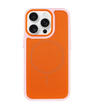 Чехол PC TechWoven Hybrid with MagSafe для Apple iPhone 16 Pro (6.3") Pink / Orange