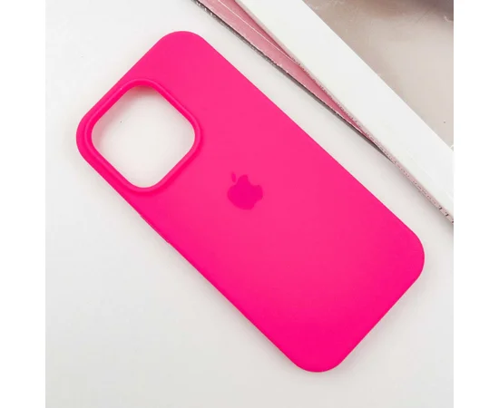 Чехол Silicone Case Full Protective (AA) для Apple iPhone 16 Pro (6.3") Розовый / Barbie pink