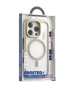 TPU+PC чохол Blueo Frosted Heat Dissipation Stand with MagSafe для Apple iPhone 16 Pro (6.3") Золотий / Gold